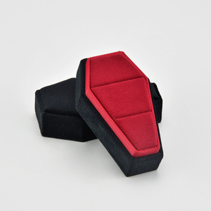 New Gothic Velvet Halloween Coffin Ring <b>Box</b> Jewelry Storage <b>Box</b> for <b>Earring</b> Necklace <b>Gift</b> Packaging - Product Image 3