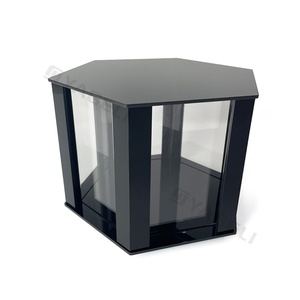 Black Rotating <b>Acrylic</b> Hexagonal Trading Card <b>Display</b> <b>Stand</b> Case for Collectible Cards - Product Image 2