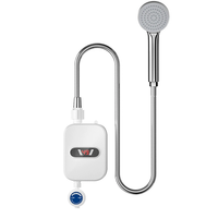 Nouvel arrivage : Robinet chauffe-eau électrique instantané en acier inoxydable avec douchette pour camping-car, usage extérieur et domestique, mural, IPX4