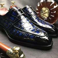 Chaussures élégantes en cuir de crocodile véritable pour hommes, chaussures formelles en cuir d'alligator, chaussures italiennes personnalisées, chaussures habillées de luxe Goodyear pour hommes