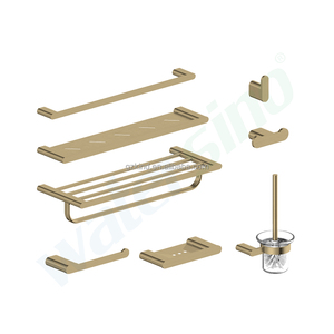 Portasciugamani da Parete in Ottone Spazzolato Oro Watermark <span class=keywords><strong>per</strong></span> Hotel, Barra Portasciugamani <span class=keywords><strong>per</strong></span> Bagno, Accessori Lusso <span class=keywords><strong>per</strong></span> Camper, Set Hardware <span class=keywords><strong>per</strong></span> Bagno - Product Image 1