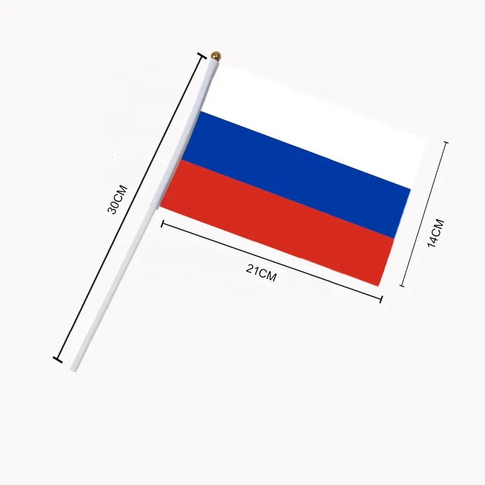 ที่กำหนดเองธงชาติมือธงทุกประเทศรัสเซียมือโบกธงด้วยการติด