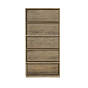 Modern Large Capacity and Stable Structure Oak <b>Solid</b> <b>Wood</b> <b>Bookcase</b> with 5 Shelves and 1 Drawer for Home Office - Product Image 1