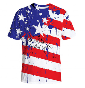 USA ธงพิมพ์ Man T เสื้อ,Custom Man USA Flag เสื้อโปโลแขนสั้นเสื้อยืดเสื้อ