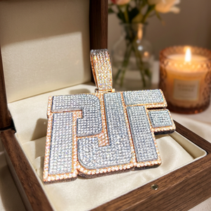 Colgante Personalizado Icedout con Inicial, Plata 925, Diamante Moissanita, Joyería de Lujo Hip Hop para Fiesta, Colgante de Moda con Letra en Bloque Audaz - Product Image 4