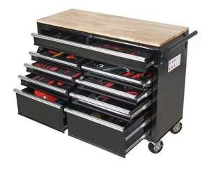 Cassettiera Portautensili con Ruote per Officina e Garage, Banco da Lavoro in Legno - Design Moderno in Metallo, 9 Cassetti con Serratura, Personalizzabile OBM - Product Image 4