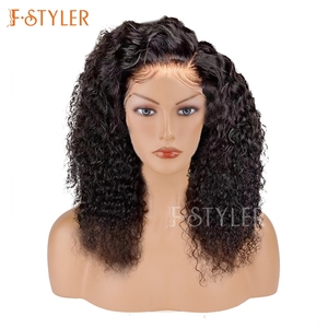 Pelucas Negras Rizadas FStyler Jerry para Mujer, Peluca <span class=keywords><strong>Afro</strong></span> con Frente <span class=keywords><strong>de</strong></span> Encaje, Peluca Sintética para Disfraces <span class=keywords><strong>de</strong></span> Fiesta y Cosplay - Product Image 3