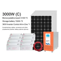 Geïntegreerde Omvormer Batterij 3kw 10KW Solar Power Energie Thuis Systemen Fotovoltaïsche 3000W Off Grid Systeem