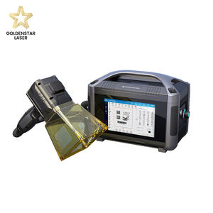Goldenstar mesin penanda Laser serat penerbangan genggam portabel 20W sistem kontrol EZCAD kecepatan cepat dibawa DXF BMP tip Air - Product Image 2