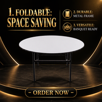 Vente directe d'usine, table pliante pour hôtel, plateau en PVC MDF, table de banquet moderne minimaliste pour mariage, location de restaurants