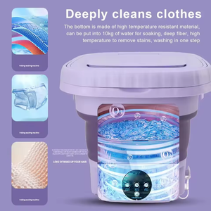 <span class=keywords><strong>Mini</strong></span> Lave-linge Électrique <span class=keywords><strong>Automatique</strong></span> Pliable à Chargement par le Haut avec Lumière Bleue Bactériostatique et Vidange par Gravité pour Usage Extérieur et Hôtelier - Product Image 3