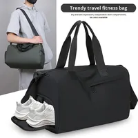 Sac à dos unisexe étanche en denim et polyester pour sport, fitness et voyage, séparation sec/humide, 20-35L, fermeture éclair, tendance transfrontalière