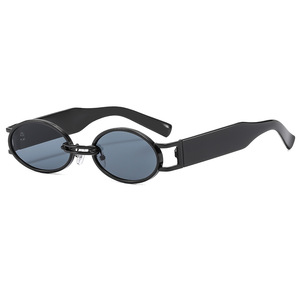 Gafas de Sol Retro Estilo Hong Kong, Montura Ovalada de Metal, Gafas de Fotografía Urbana y Vacaciones para Hombre y Mujer, Estilo Xiaohongshu - Product Image 6