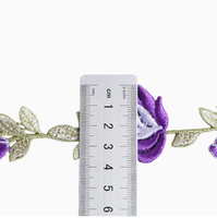 Nouvelle dentelle brodée à la main de 3,8 cm de large avec grandes fleurs et fil doré, accessoire DIY pour chapeaux et vêtements