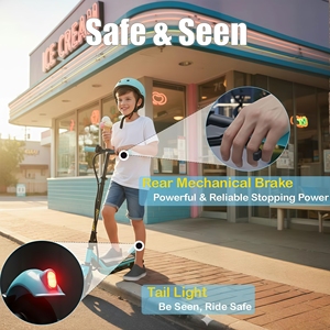 Envío Rápido en EE. UU. Patinete Eléctrico para Niños 24V 200W con Motor sin Escobillas/Motor de Cubo, Patinete Eléctrico Infantil con Marco de Acero y Plataforma de Plástico - Product Image 5