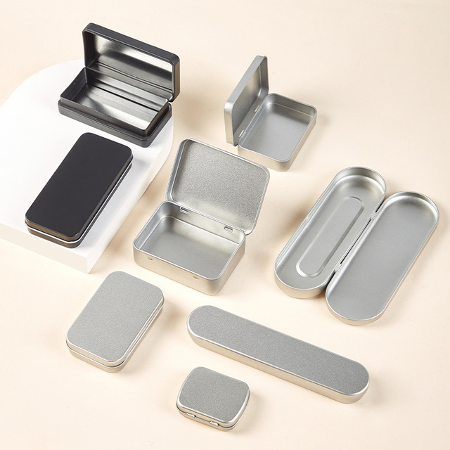 Customizable Printed USB Flash Drive Data Cable Tinplate Box Small Items Storage Integrated Flip Cover for Beauty Metal Boxes