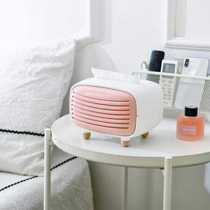 Caja de pañuelos con forma de radio retro al por mayor, soporte de plástico para servilletas para mesa de sala de estar - Product Image 6