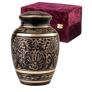 Urnes funéraires de style américain bleu marine avec métal doré pour cendres humaines, prix de gros - Product Image 4