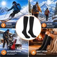 Chaussettes chauffantes décontractées respirantes Coolmax 5V rechargeables en gros avec logo personnalisé pour usage extérieur unisexe
