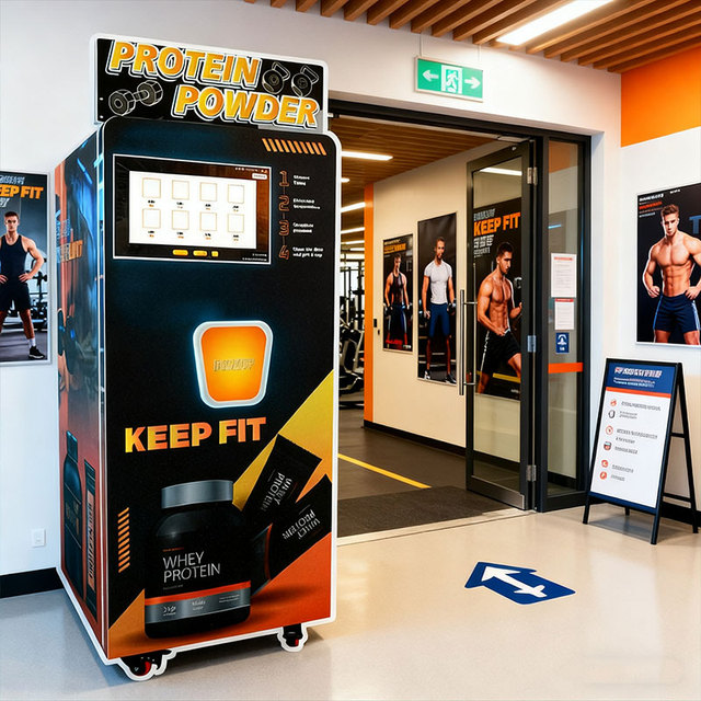 Whey Protein Powder Vending Machine 32-inch Touchscreen 28L Capacity Multiple Payment Options SDK Cloud-Based Management Remote