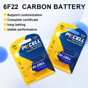 Pkcell Betrouwbare Fabrikant Carbon Zink Extra Zware 9 Volt Batterij 9 V 6f22 006P Lithium Batterij Cel Voor Rookmelders