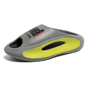 Claquettes EVA à semelle épaisse avec lettrage, rehaussantes, pour l'extérieur, chaussures de plage d'été pour hommes, e-commerce transfrontalier - Product Image 5
