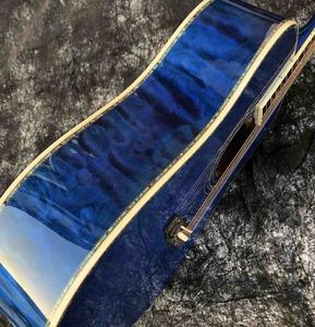 41 "agua ondulación Arce abulón ébano diapasón azul abeto superior tipo D guitarra acústica con 2 pastillas dobles EMS envío gratis - Product Image 4