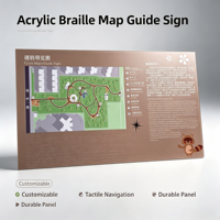 Señalización de Mapa en Braille Acrílica, Placa de Navegación Táctil Personalizable para Áreas Públicas