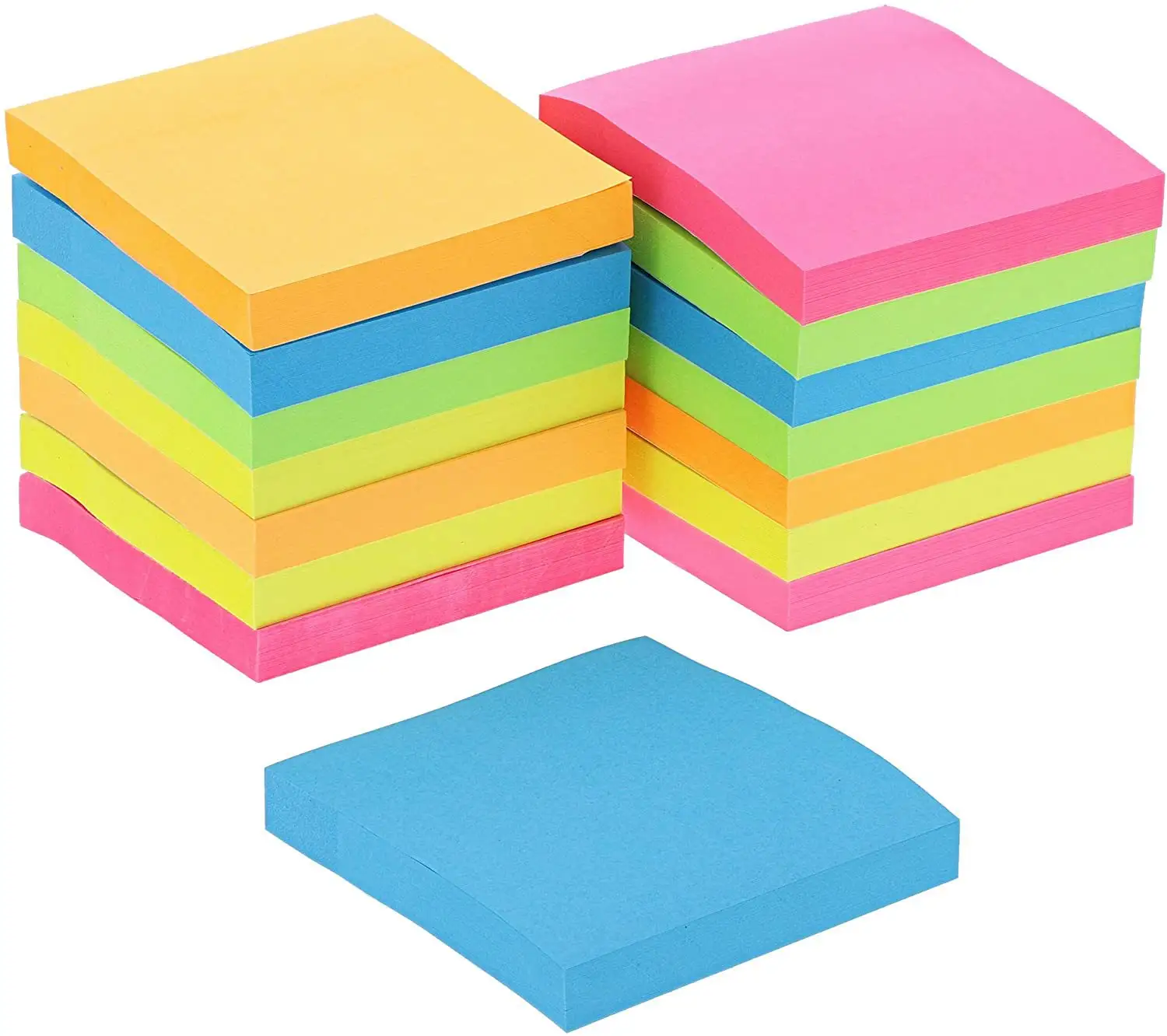 Sticky Notes 3 x 3 inch Post Bright Sticky Colorful Super Sticking Power Memo Pads, Strong Adhesive