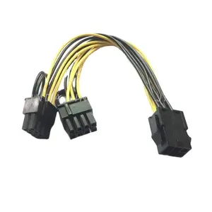Hot Sale Cable Jst Molex Wiring Electrical Custom Wire Harness 6pin to double 8pin video card power supply cable