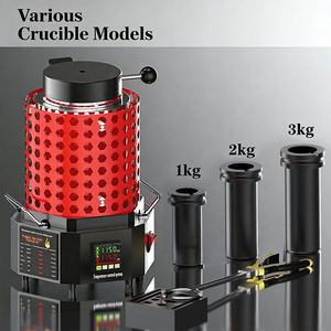 תנור התכה מתכתי בתדר ביניים בטמפרטורה גבוהה בגודל קטן - לזהב, כסף, נחושת, אלומיניום, מתכות ויציקה - Product Image 3