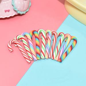 Décorations miniatures en argile polymère souple à rayures arc-en-ciel 31*12mm pour Noël et les fêtes - Product Image 4