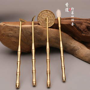 Pure copper incense bottle storage bottle, small incense powder jar, incense balls, agarwood powder box, seven-piece <b>tool</b> <b>set</b>, - Product Image 3