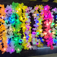 Fête hawaïenne Light Up Flower Collier Guirlande Guirlande Led Hawaiian Lei Collier Fleur