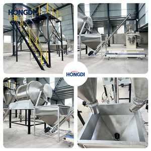 Full Automatic <b>Plastic</b> Powder Mixing Packing Line Dual Storage Silos Rotary <b>Drum</b> Blender High Speed Double Auger Filler 320bag/h - Product Image 5