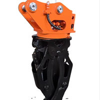SLN Grappin hydraulique rotatif à 360 degrés pour excavatrice, attache robuste pour l'exploitation forestière, le recyclage des déchets, 17-25 tonnes