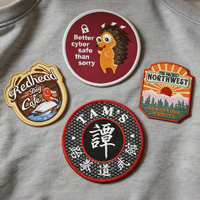 Écussons brodés personnalisés en usine, motifs de dessins animés, souvenirs de festival canin, personnages, thermocollants ou à coudre, badges tissés pour vêtements