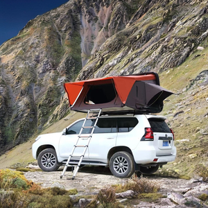 Tenda sul tetto a triangolo Pop-Up leggera in ABS facile installazione per auto da campeggio all'aperto in tessuto Oxford con palo in alluminio - Product Image 3