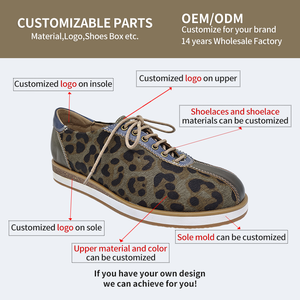 Haute qualité mode femme imprimé léopard en plein air dames en cuir chaussures plates rétro à lacets luxe <span class=keywords><strong>crin</strong></span> femmes chaussures décontractées - Product Image 6