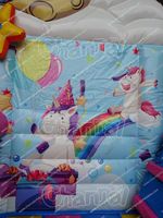 Maison de rebond gonflable commerciale en plein air, toboggan licorne, toboggan gonflable, videur gonflable