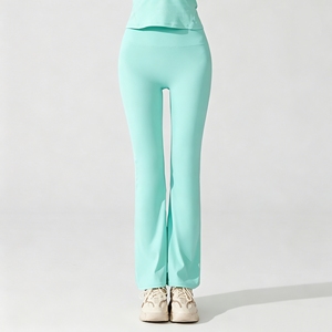 Pantalon de yoga évasé taille haute pour femme, antibactérien, sensation seconde peau, leggings d'entraînement effet push-up - Product Image 2