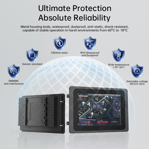 1000nits Écran tactile industriel à haute luminosité Kiosque avant IP65 Protection 12/21.5 "Moniteur LCD mural intégré - Product Image 2