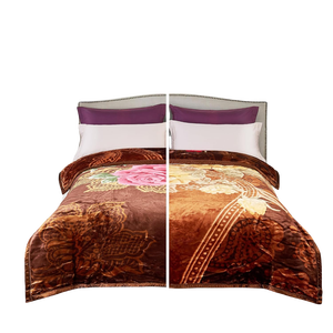 4Kg 2-Lớp Có Thể Đảo Ngược Mềm Sang Trọng Ấm Cúng Mờ Sang Trọng Sợi Nhỏ Màu Nâu Hoa Mẫu Đơn Tăng Tinh Khiết Bộ Đồ Giường Vua Kích Thước Chăn Cho Giường - Product Image 5