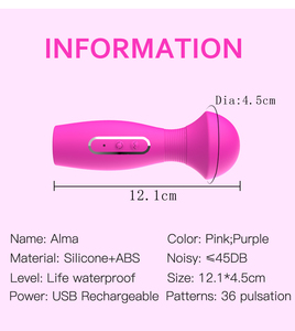Masajeador de Clítoris Giratorio de Silicona Suave Recargable por USB, Resistente al Agua IPX6, de 10 Velocidades, con Forma de Hongo Rosa, de Alta Calidad - Product Image 5