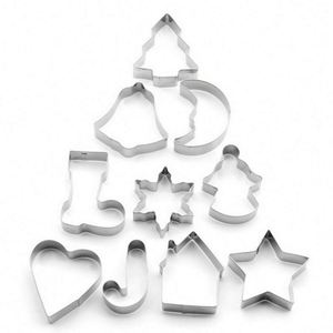 8-Piece thép không gỉ Baking công cụ kim loại <span class=keywords><strong>Cookie</strong></span> sô cô la Biscuit khuôn mỗi thẻ - Product Image 6