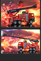 1/35 9CH pompier camion jouet RC pulvérisation d'eau grue télécommande robuste Semi-métal réaliste modèle de voiture