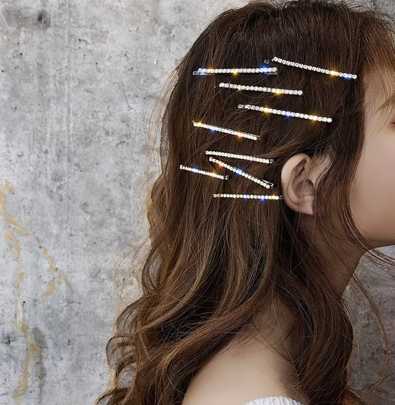 Gadis Kristal Jepit Rambut Hadiah Ulang Tahun Anak Perak Emas Zirkon Jepit Rambut Aksesoris Jepit Rambut Bobby Pin Berlian Imitasi Klip untuk Wanita