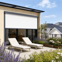 Stores de terrasse motorisés intelligents, manuels, ignifuges, étanches, télécommandés, résistants au vent, avec fermeture éclair, à enroulement, sur mesure