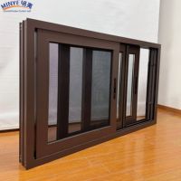 Fenêtre coulissante en alliage d'aluminium avec verre trempé robuste, système de verrouillage multiple antivol, écran horizontal en acier inoxydable CE