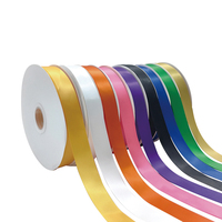 Pita Kain Solid Warna Polos Gulungan Pabrik 20mm 30mm 50mm Ukuran Kustom 100 Yard Pita Pembungkus Kado untuk Dekorasi Pesta Bunga